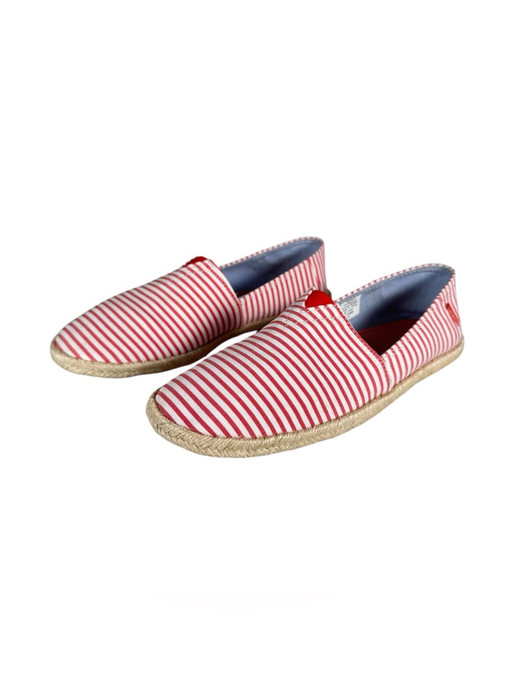 L.L.BEAN Red & White Stripe Espadrille Flats - Picture 3 of 9
